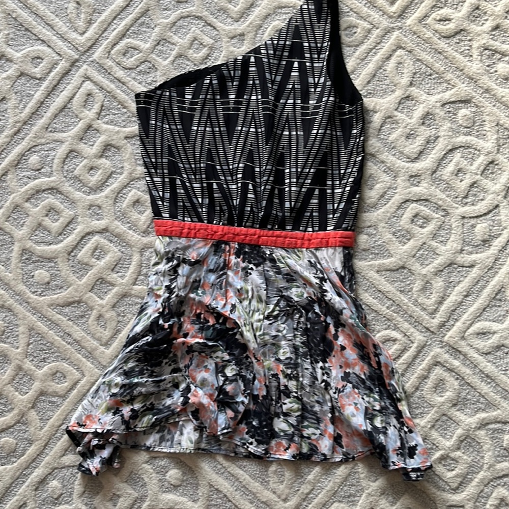 Asymmetrical patterned dress